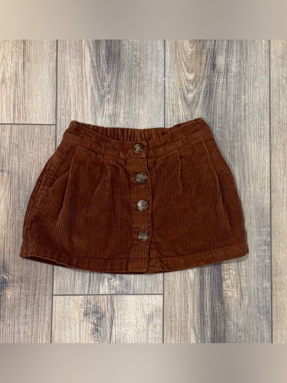 Gap Kids Girls XS Brown Corduroy Skirt Button Front Fall Boho